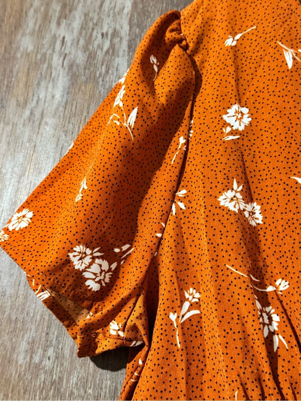 Cotton On Rust Orange Floral Midi Dress Lightweight Cottagecore Coastal Beach L - Picture 7 of 9